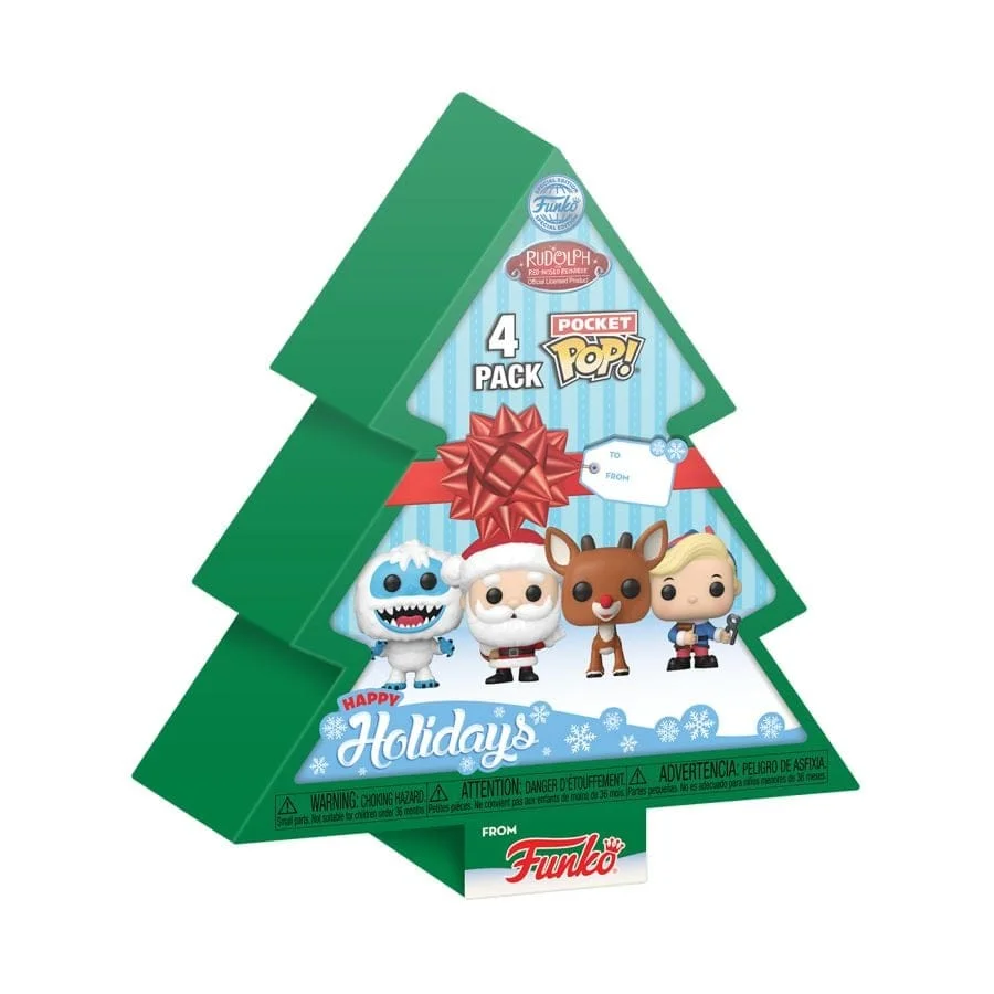 Funko Pocket Pop! Keychain 4-Pack: Rudolph - Tree Holiday Box
