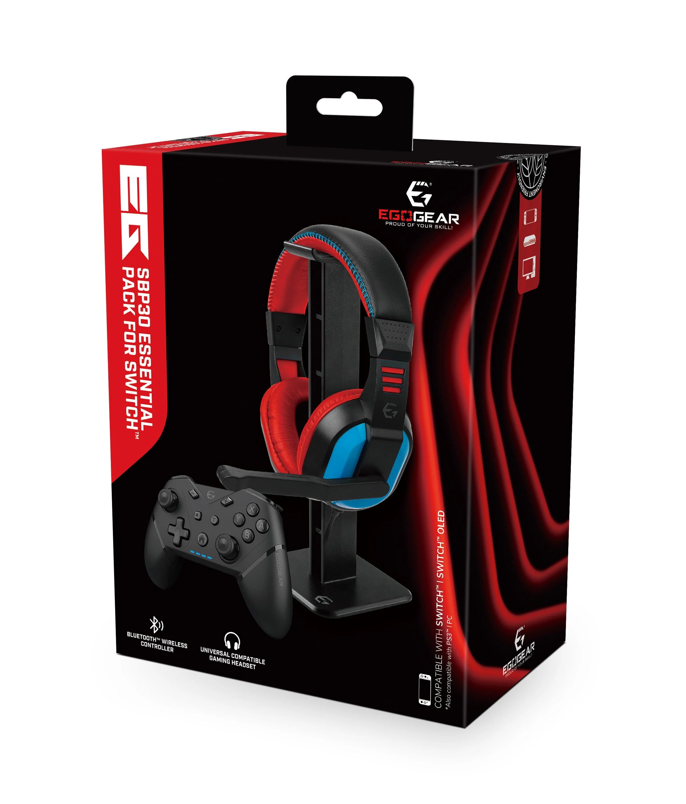 EgoGear - Gaming Pack - Headset - Wireless Controller - Support - geschikt voor Switch - PS3 en PC