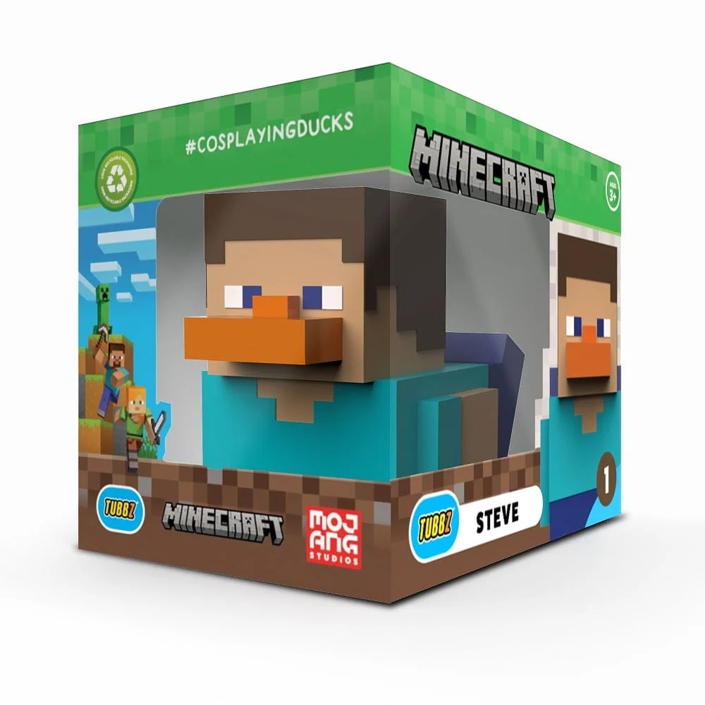 Numskull - Best of TUBBZ Boxed Badeend - Minecraft - Steve - 9cm