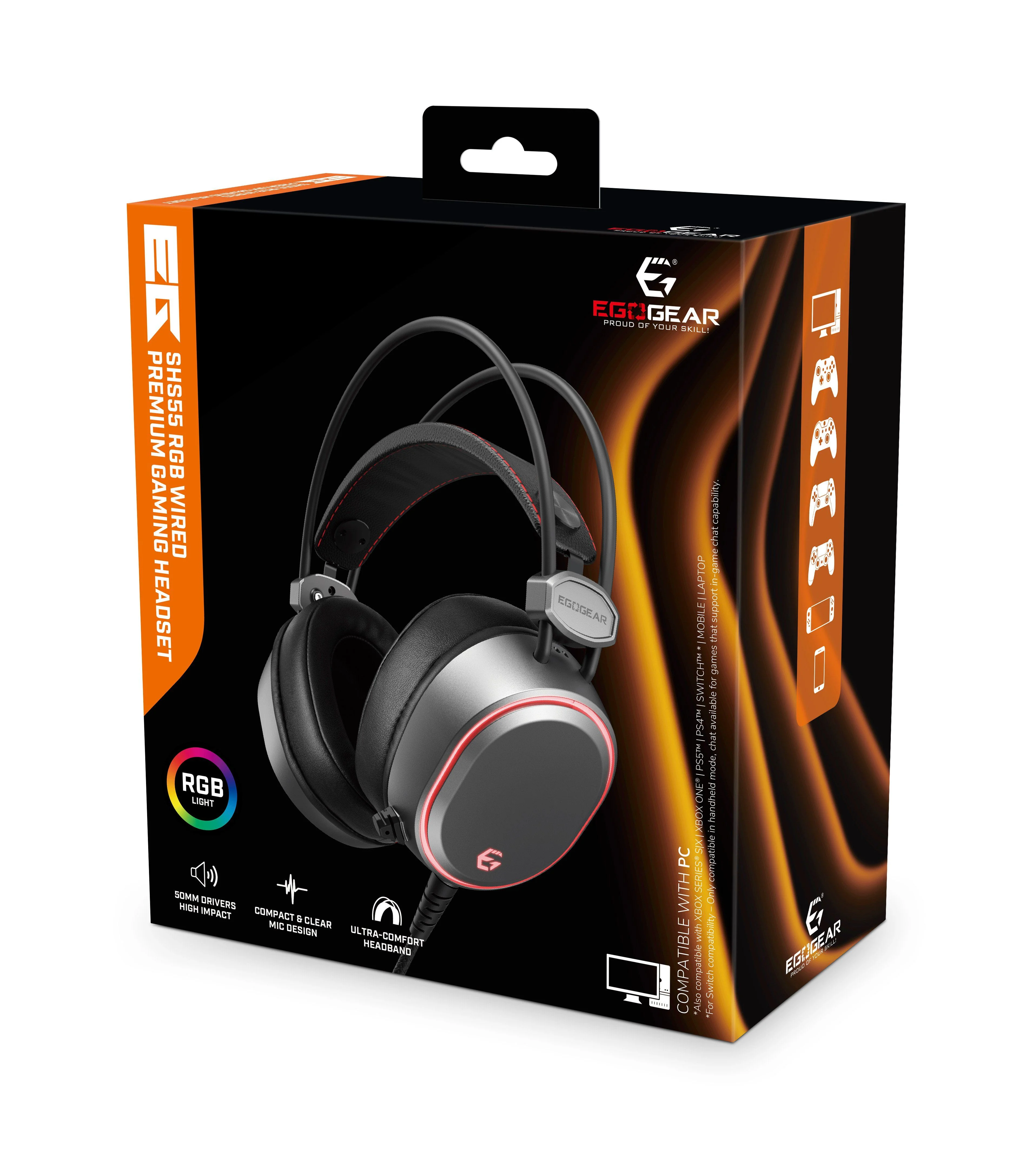 EgoGear - SHS55 RGB Bedrade Premium Gamingheadset