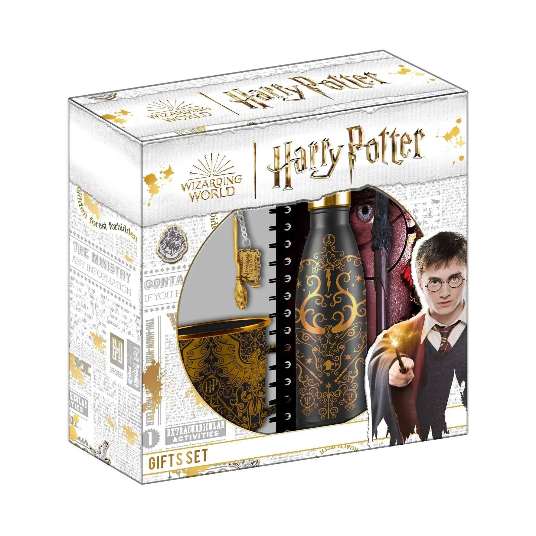 Harry Potter - Geschenkset (Fles + Mok + Notitieboekje + Balpen + Sleutelhanger)