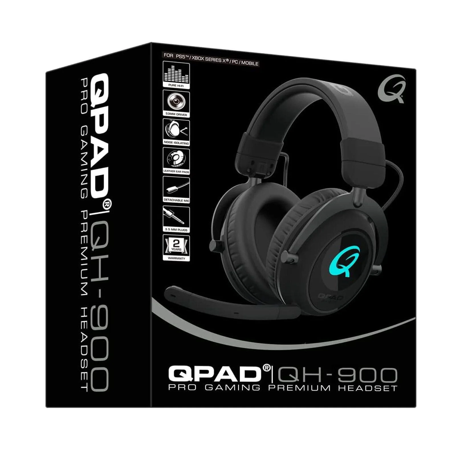 QPAD - QH-900 - Draadloze stereo gaming headset Zwart voor PC, PS4/PS5, Xbox One, Xbox Series S|X, Nintendo Switch