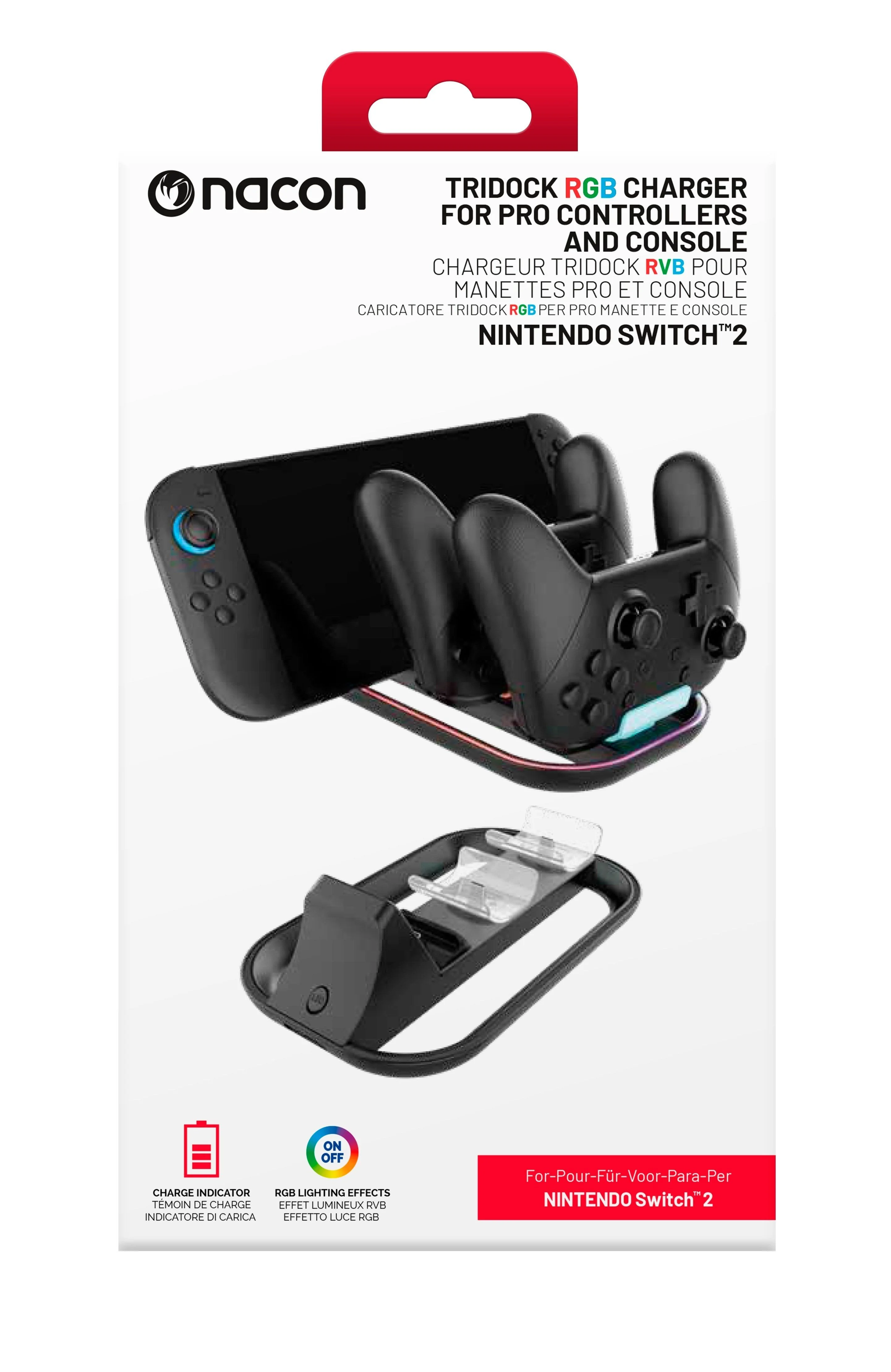 Tridock RGB-oplader voor Pro controllers en console Nintendo Switch 2