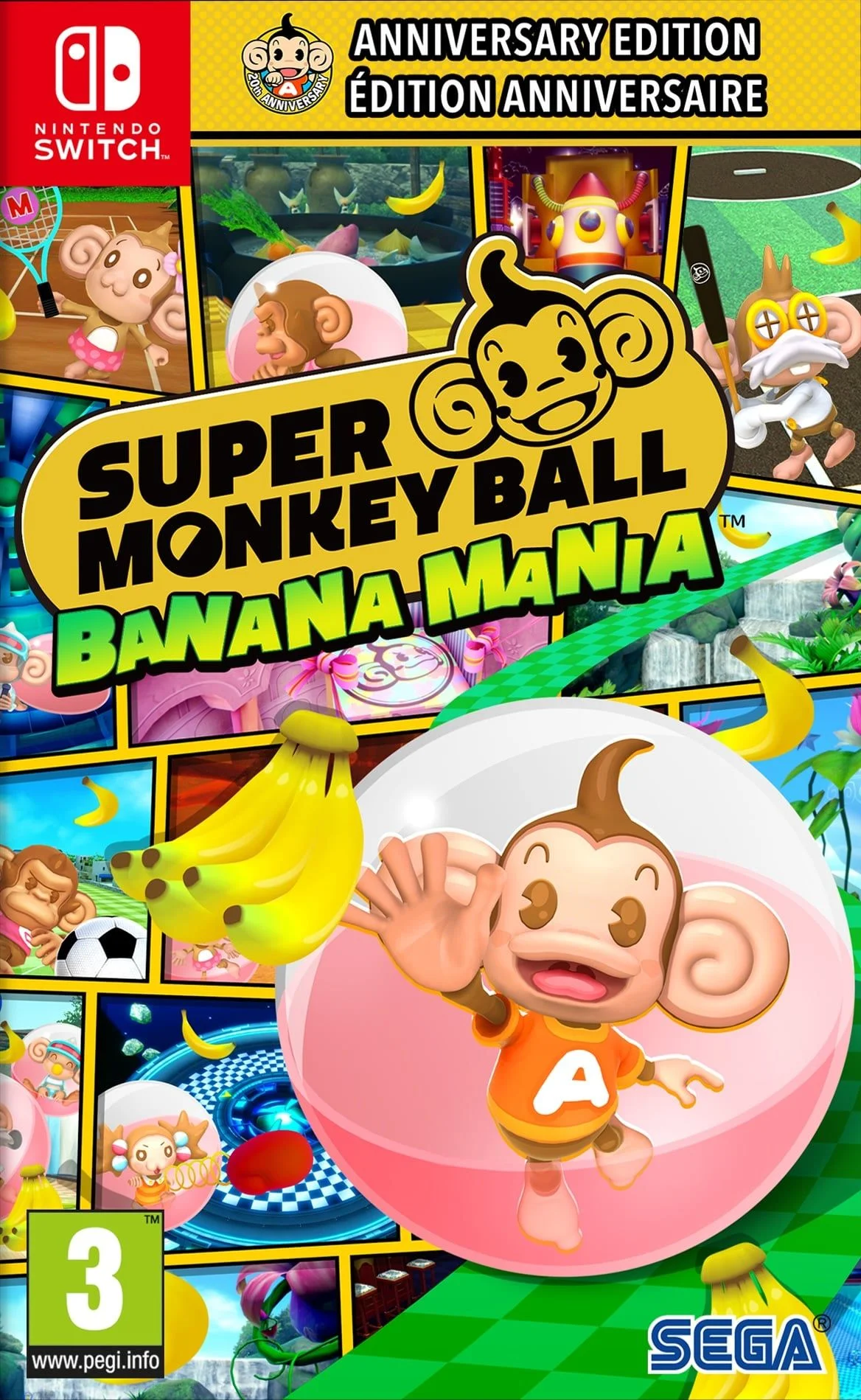 Super Monkey Ball Banana Mania - Anniversary Edition (Code-in-a-box) - Nintendo Switch versie