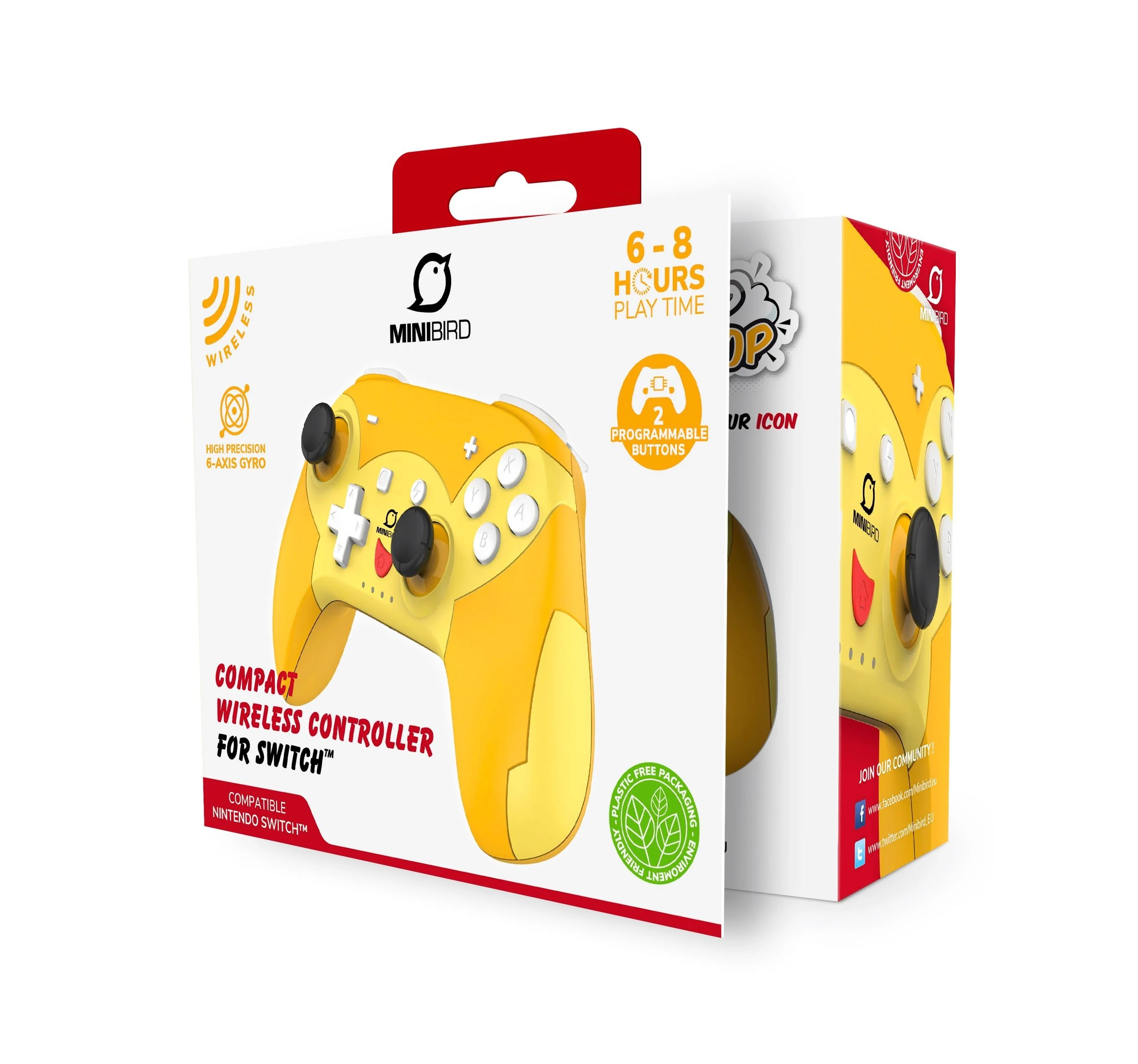 PopTop Minibird Draadloze Controller Pikachu - Geschikt voor Nintendo Switch - Switch Lite - Switch OLED