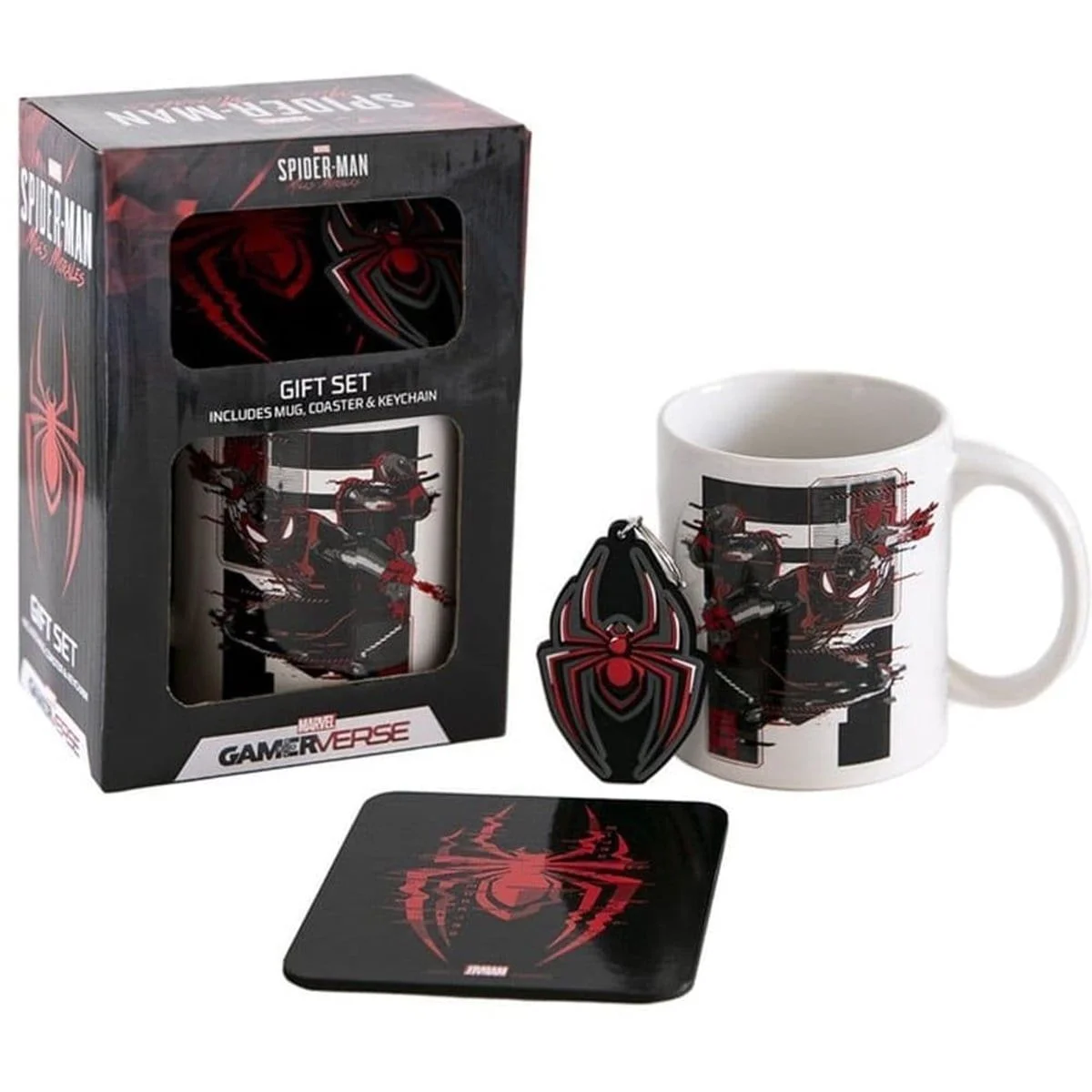Marvel Spider-Man: Miles Morales - Geschenkset - Web Glitch - Mok, Onderzetter en Sleutelhanger