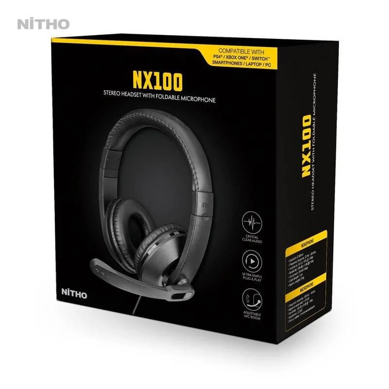Nitho - NX100 Bedrade Stereo Gaming Headset Zwart voor PC, PS4/PS5, Xbox, Nintendo Switch