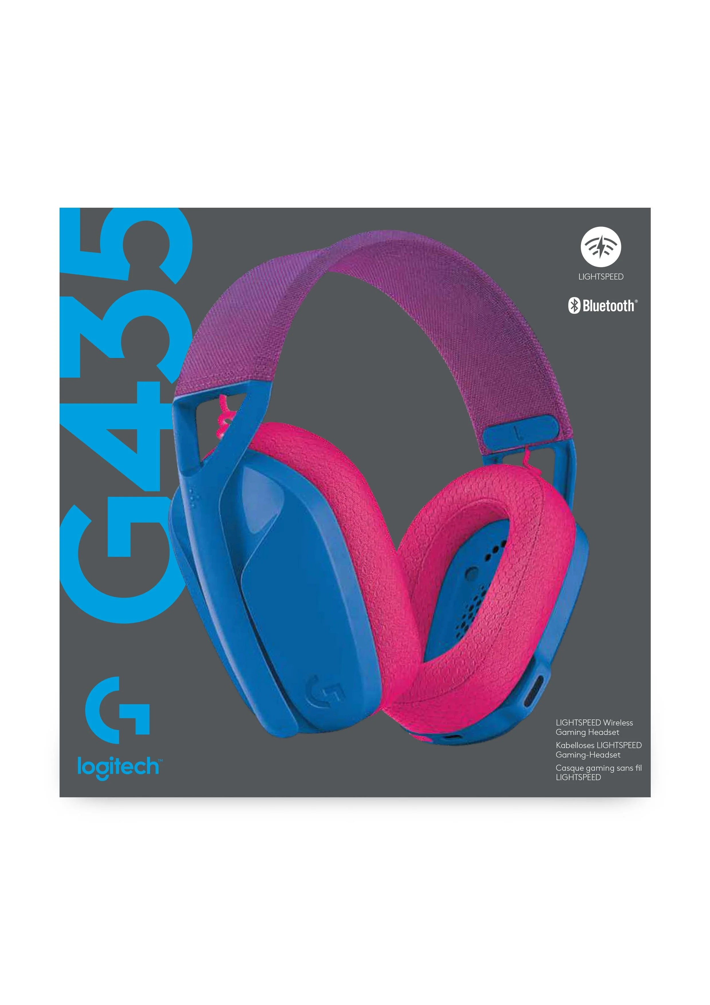 Logitech G435 Lightspeed Draadloze Gamingheadset Blauw en Framboos voor PS5, PS4, PC en Mac