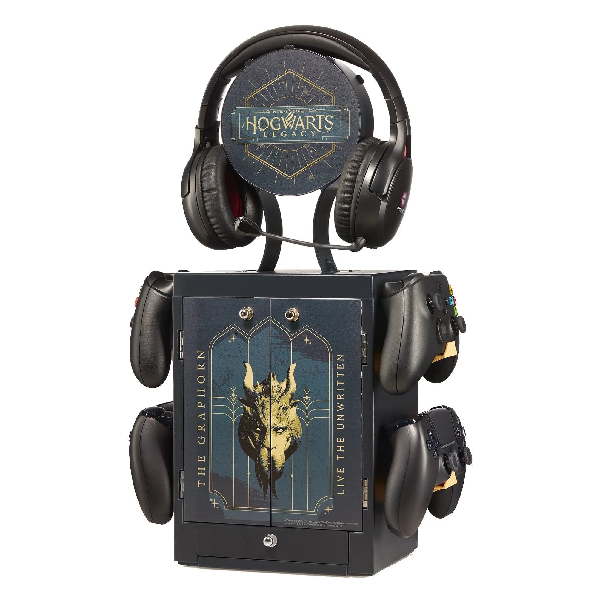 Numskull - Hogwarts Legacy Geïnspireerde Gaming Locker voor 4 Controllers - 10 Playstation of Xbox Games - 1 Headset