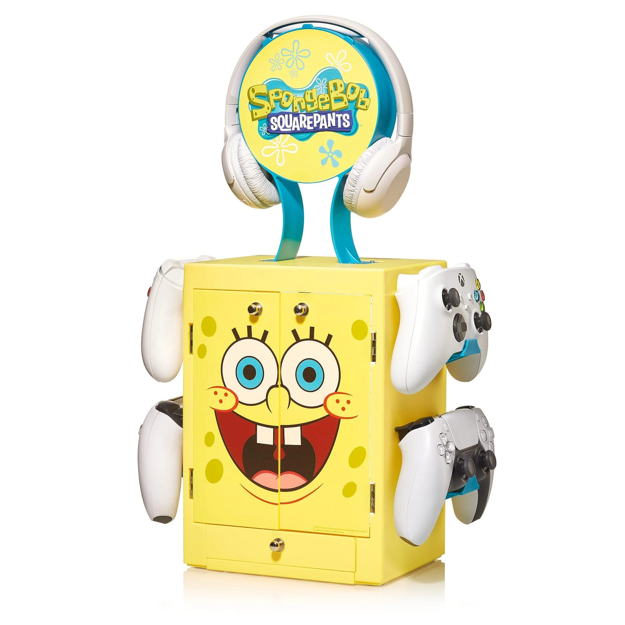 Numskull - SpongeBob SquarePants Inspired Gaming Locker voor 4 Controllers - 10 Games - Koptelefoon