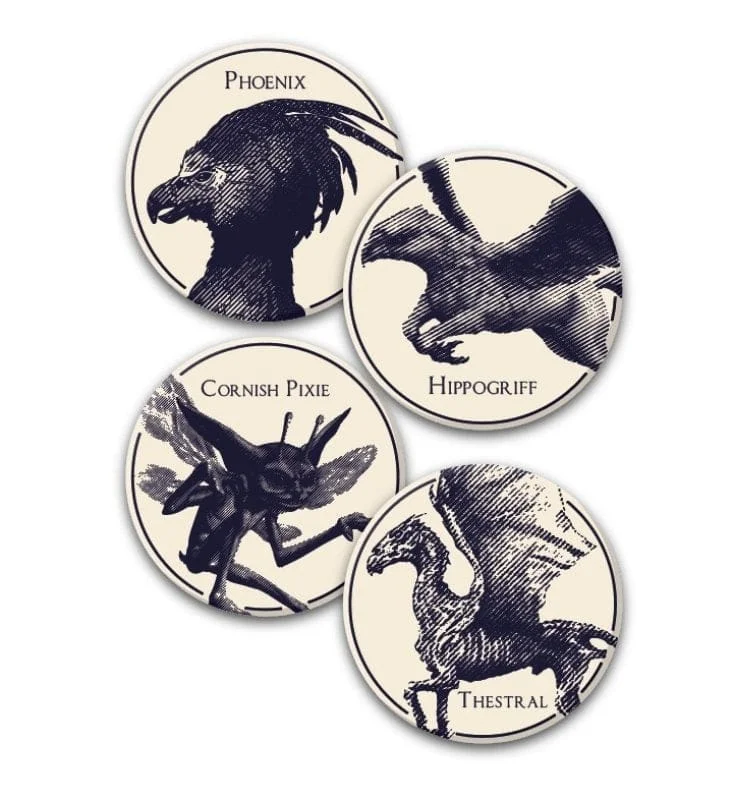 Harry Potter - Set van 4 magische wezens keramische onderzetters