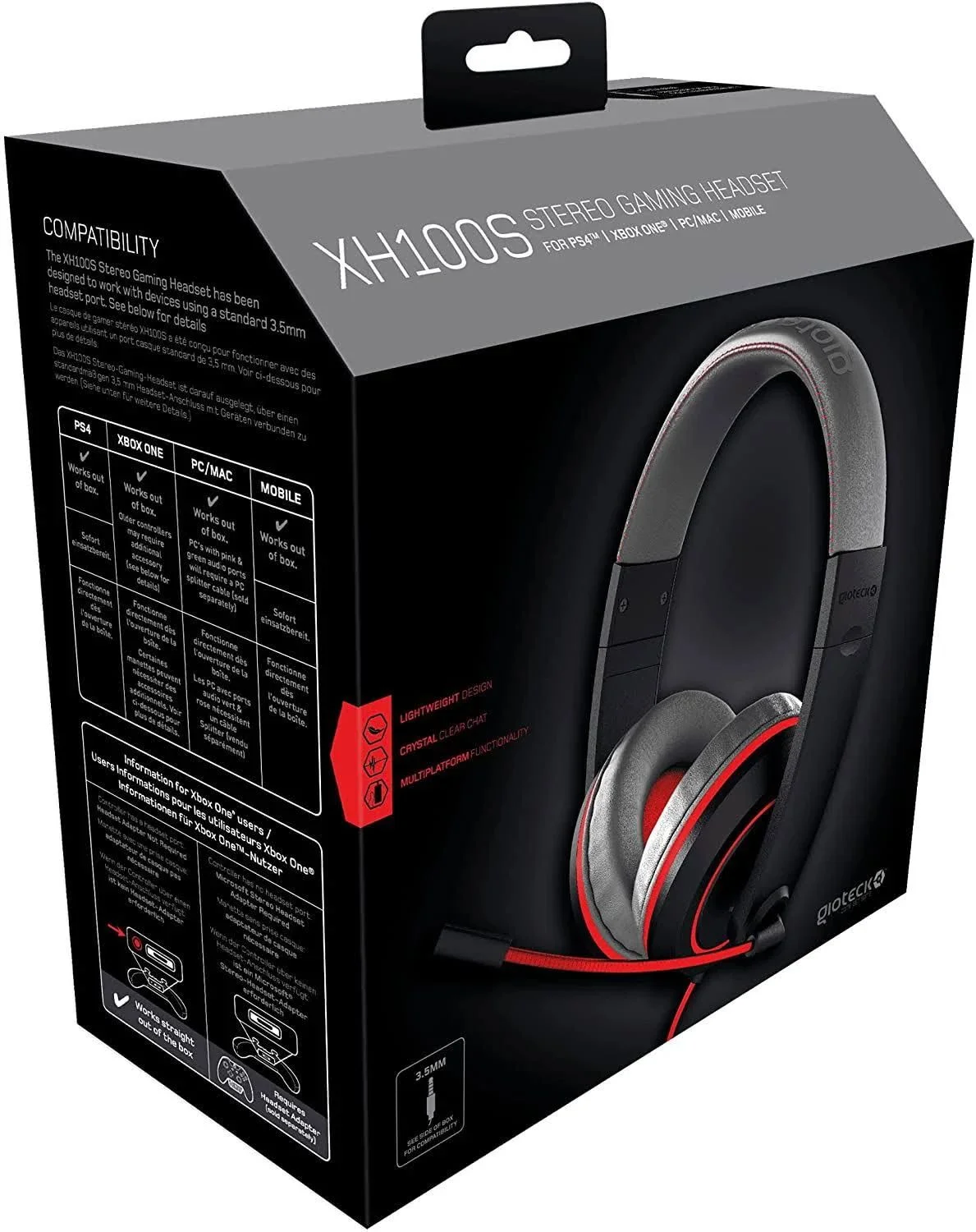 Gioteck - XH-100 Bedrade Stereo Gaming Headset Root voor Xbox One, PS4 en PC