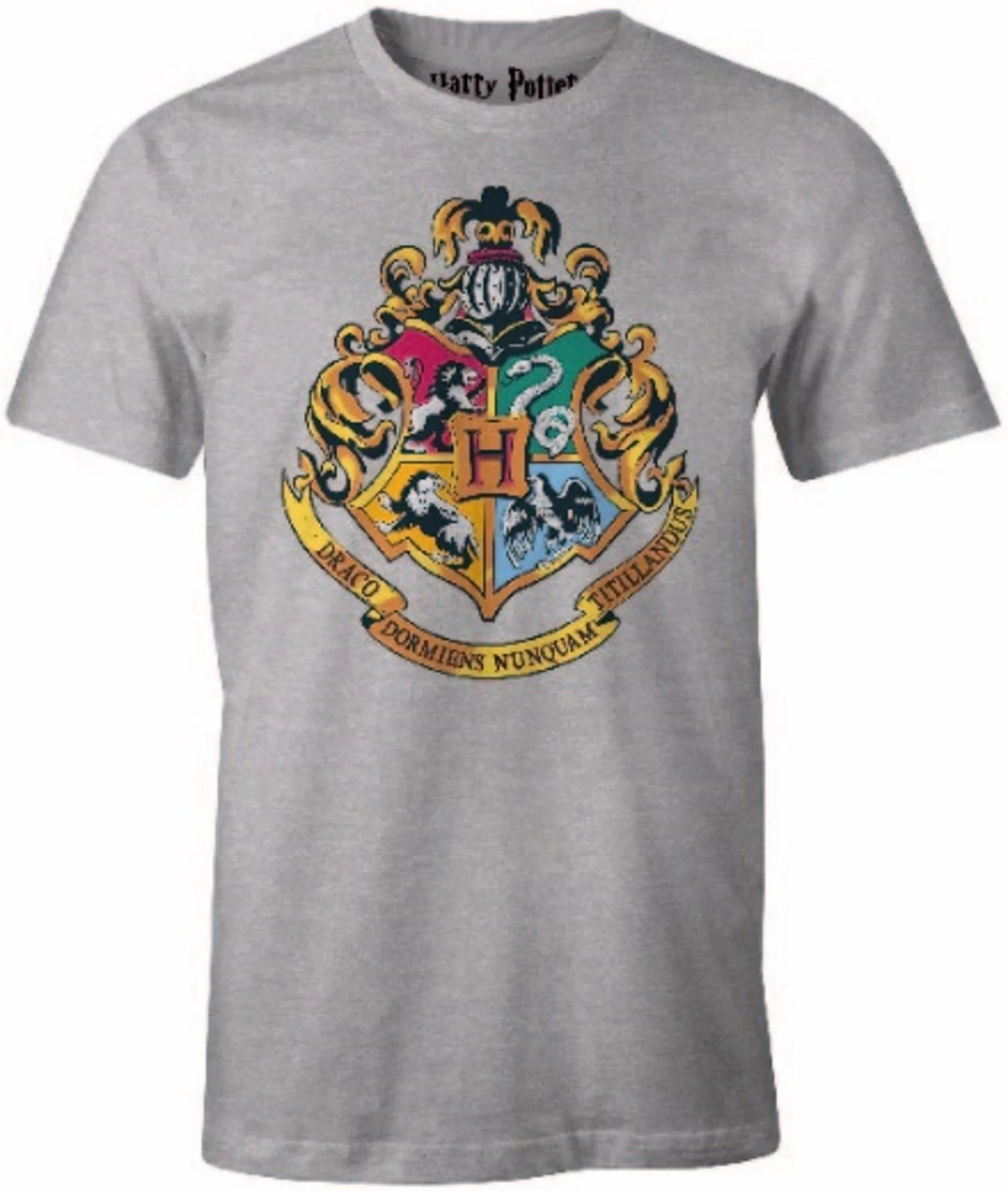 Harry Potter - Hogwarts Houses Grey Melange T-Shirt - M