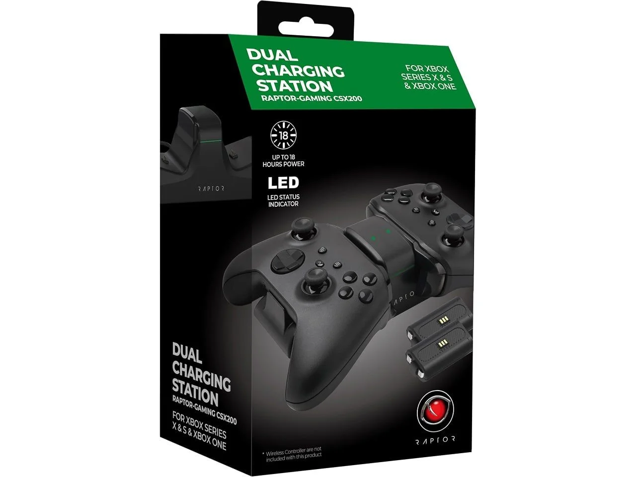 Raptor Gaming - Dubbele Oplader CSX200 Zwart voor Xbox Series X|S en Xbox One Controllers