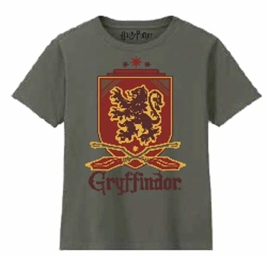 Harry Potter -  Gryffindor Blazon Khaki T-Shirt - Boy 10 Years