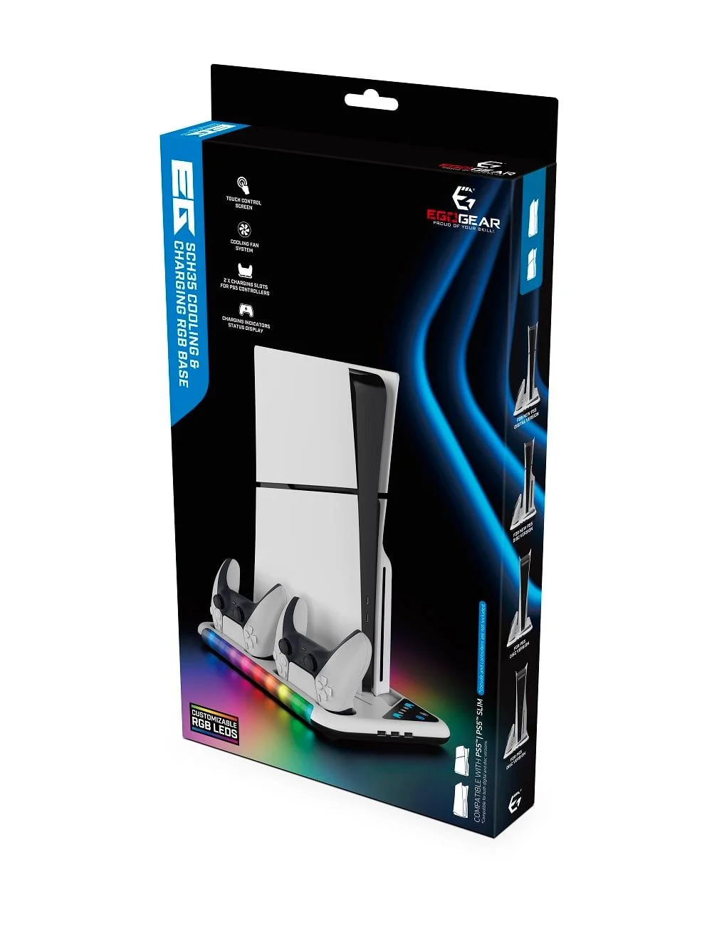 EgoGear - SCH35 - Koeling & Opladen RGB voet voor PS5 & PS5 Slim