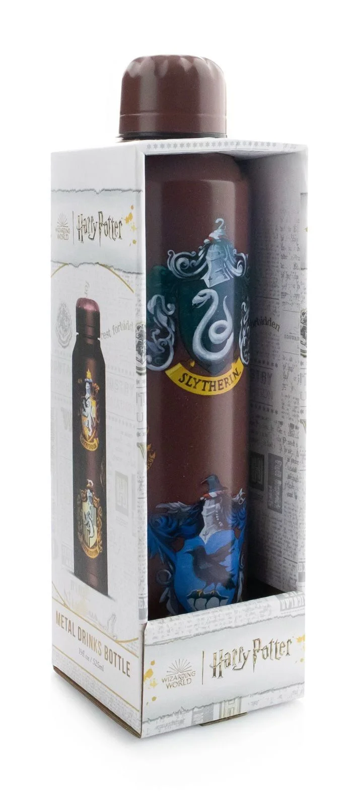 Harry Potter  - "Colourful Crest" Slim Metalen Waterfles 530ml