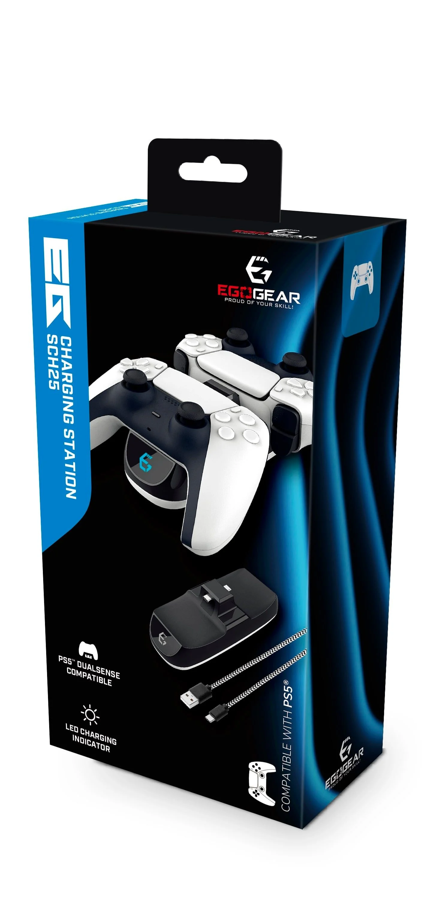 EgoGear - Docking station Geschikt voor PlayStation 5 - Controller Oplader PS5 - DUAL Lader