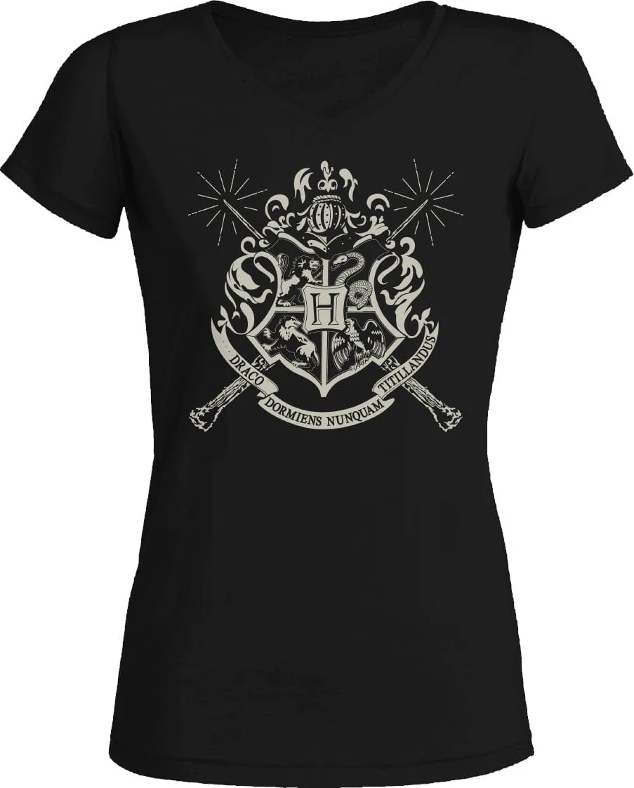 Harry Potter - 4 Houses Emblems Black Women T-Shirt XL