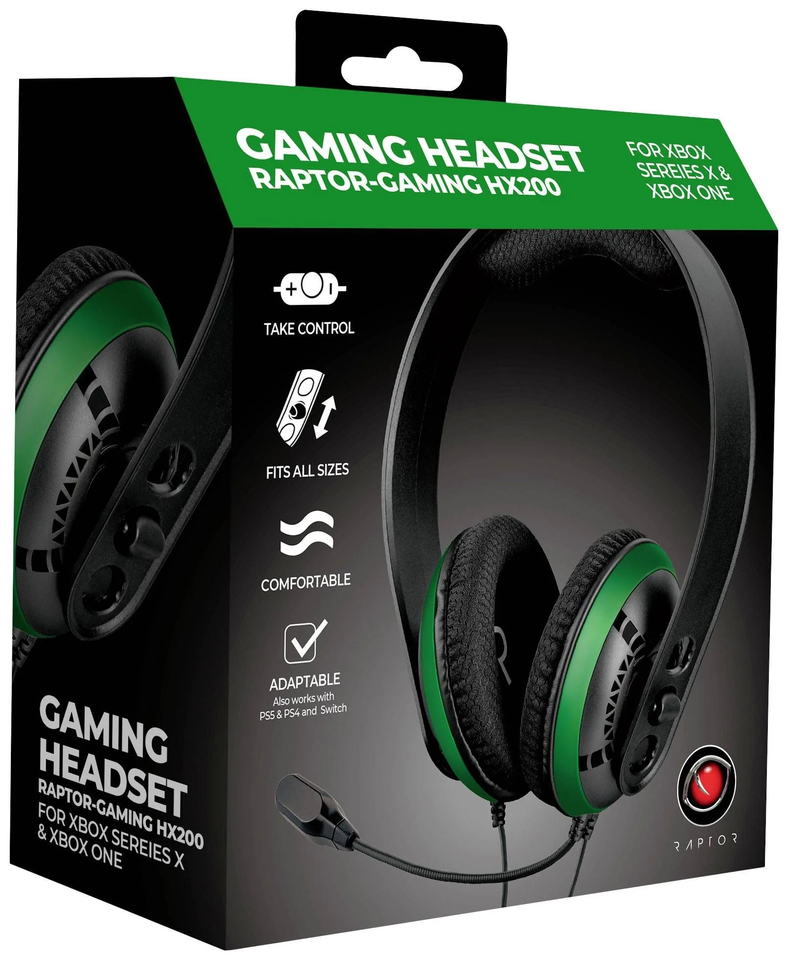 Raptor Gaming - HX200 Bedrade Stereo Gaming Headset Zwart voor Xbox One en Xbox Series S|X