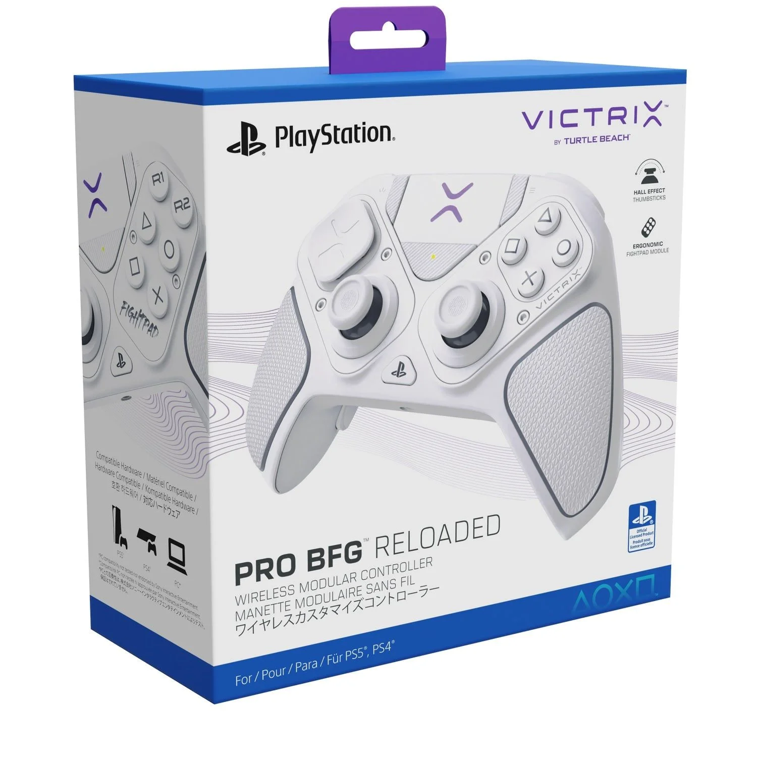 Victrix Pro BFG Reloaded Draadloze Modulaire Controller Wit voor PlayStation 5, PlayStation 4 en Windows 10/11
