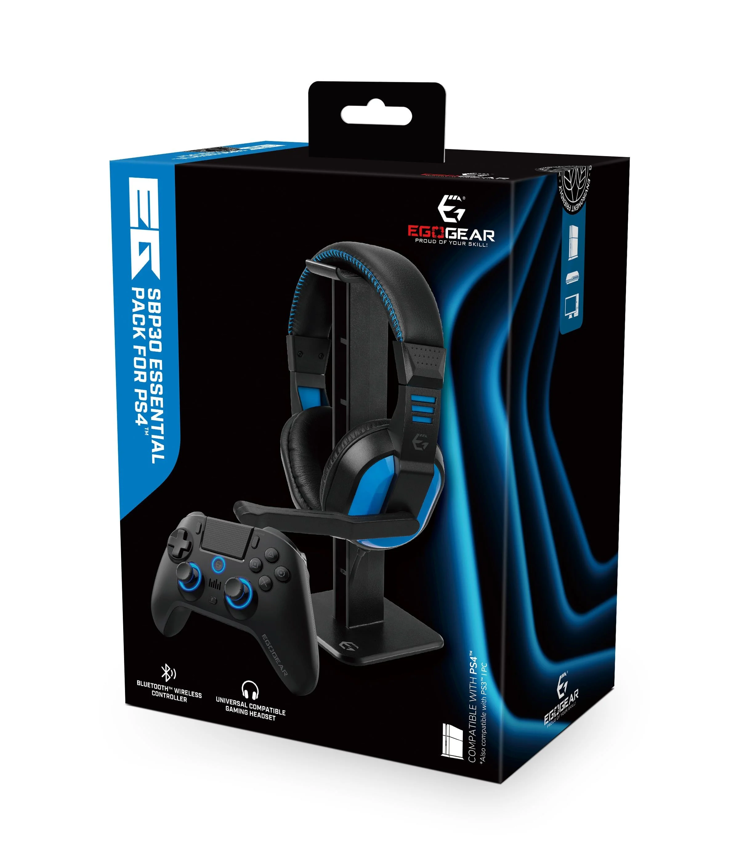 EgoGear - Gaming Pack- Controller - Headset - Stand - Geschikt voor PS4 - PS3 - PC