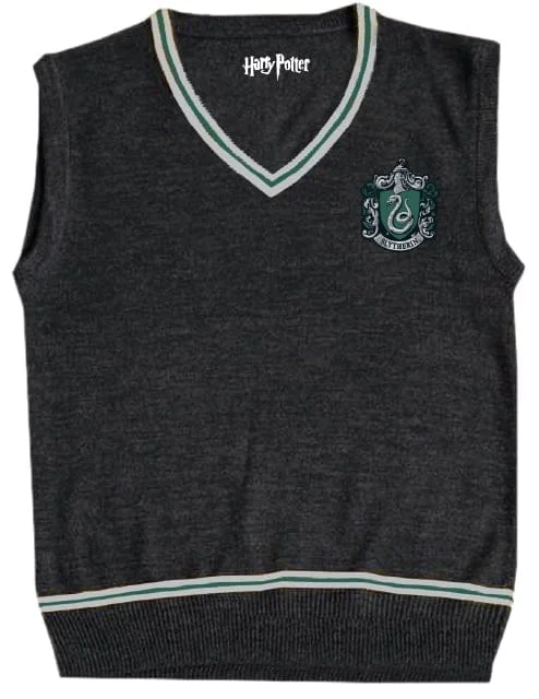Harry Potter - Slytherin Heren mouwloze zwarte sweater - XXS