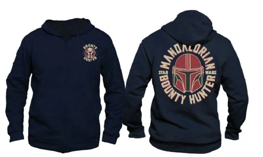 Star Wars - The Mandalorian Bounty Hunter Zwart Heren Sweat Zippe Hoodie - XL
