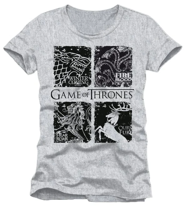 Game of Thrones - Huizen Zwart Zegel Grijs T-Shirt - XL