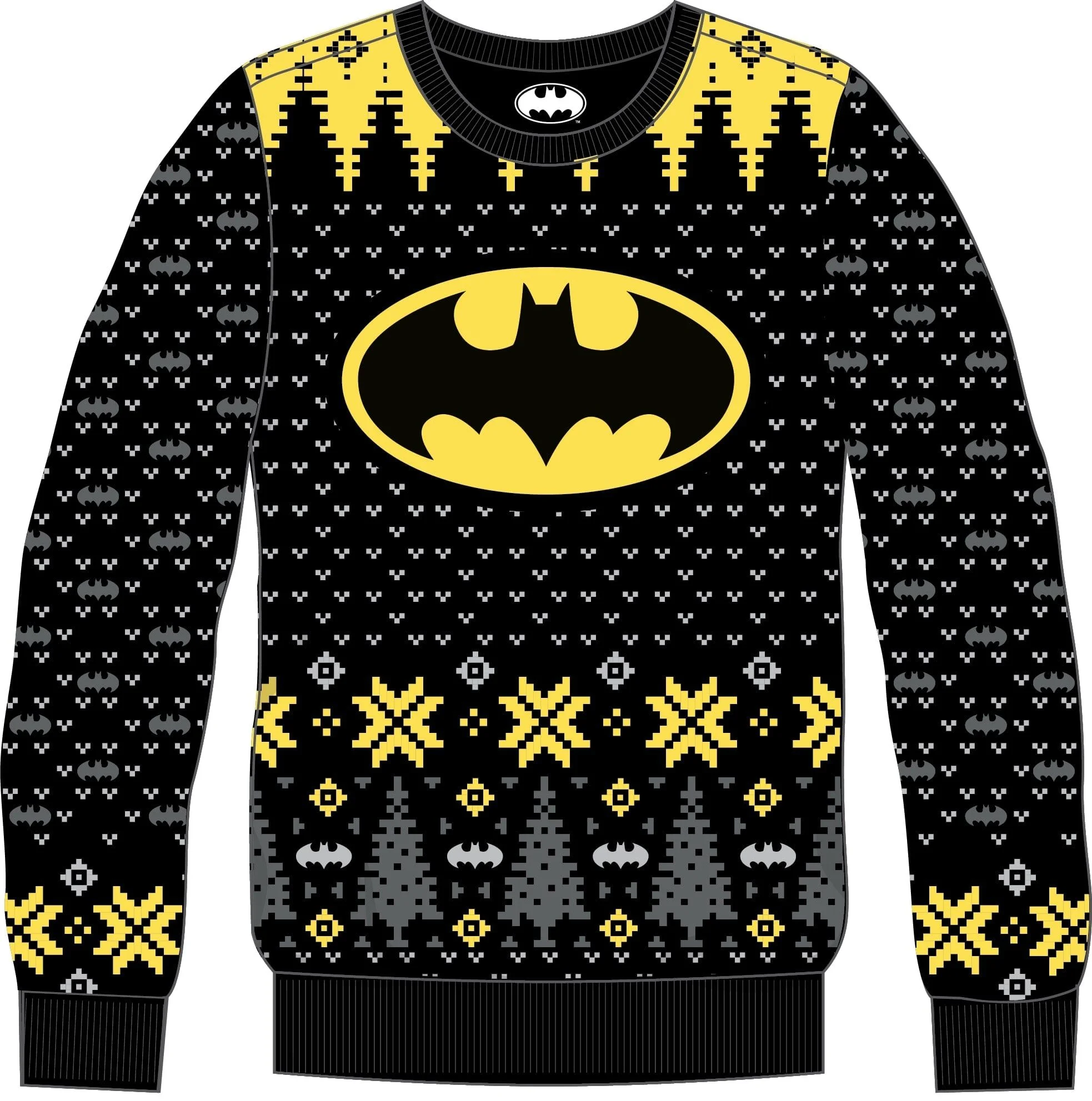 DC Comics - Batman Logo zwart en geel Kerstmis sweater M