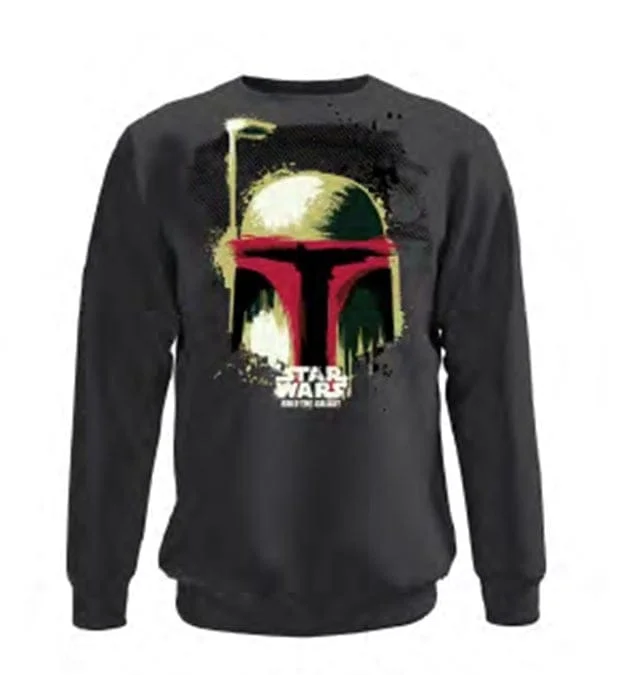 Star Wars - Boba Fett's helm - Heren sweatshirt met ronde hals in houtskool - XL