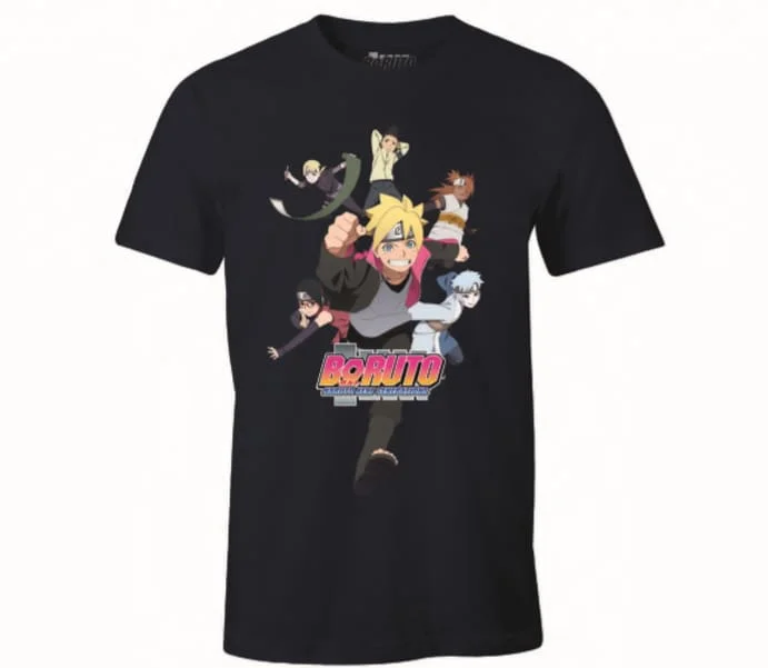 Boruto and his friends - Logo Black T-Shirt - XL