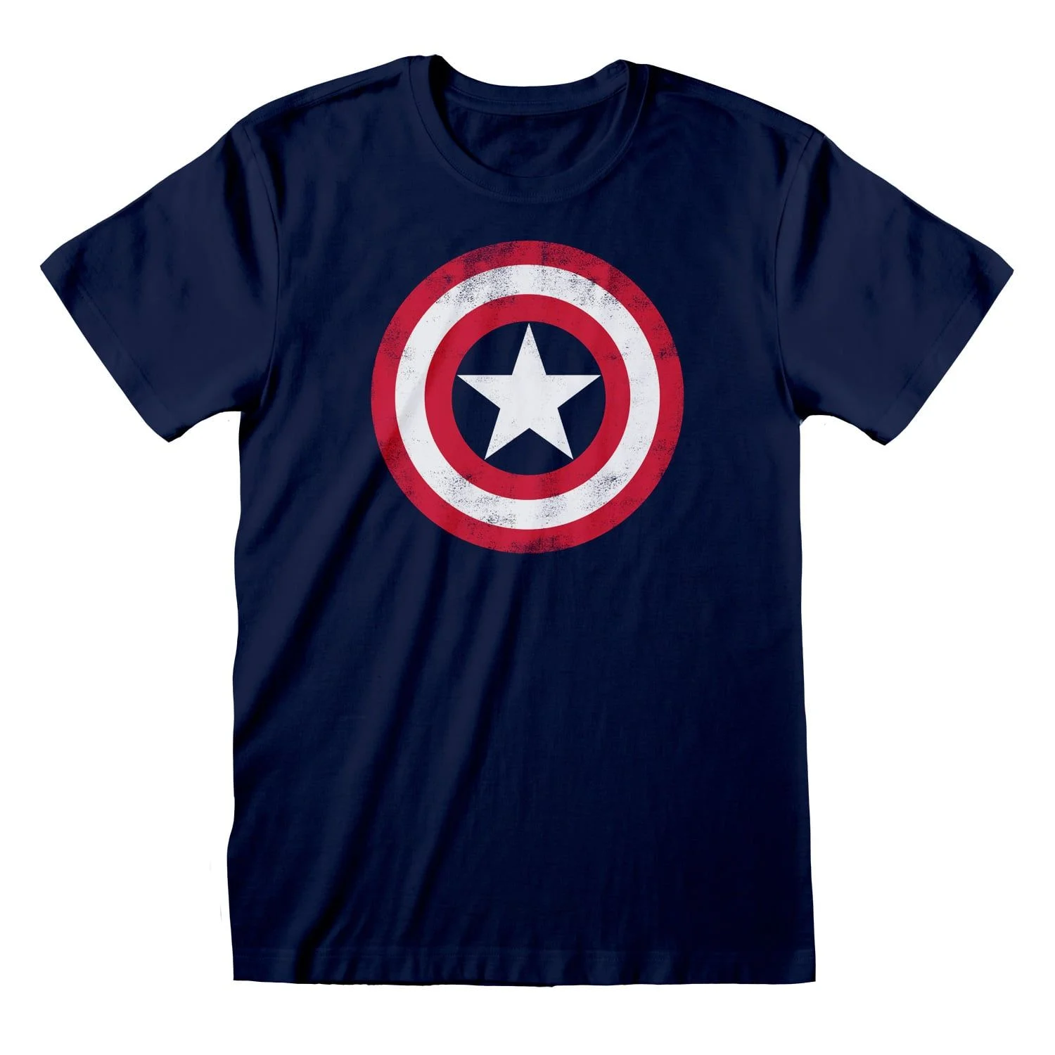 Marvel - Captain America - Verontrust Schild Logo - Unisex T-Shirt - M - Marine Blauw