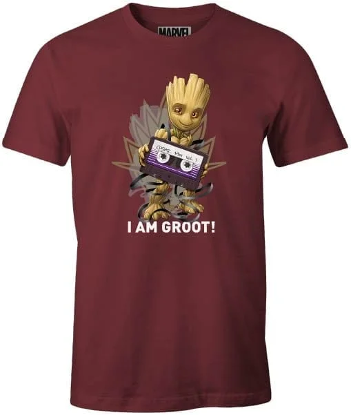 Marvel - Guardians of the Galaxy - Burgundy Men's T-shirt - I Am Groot - S