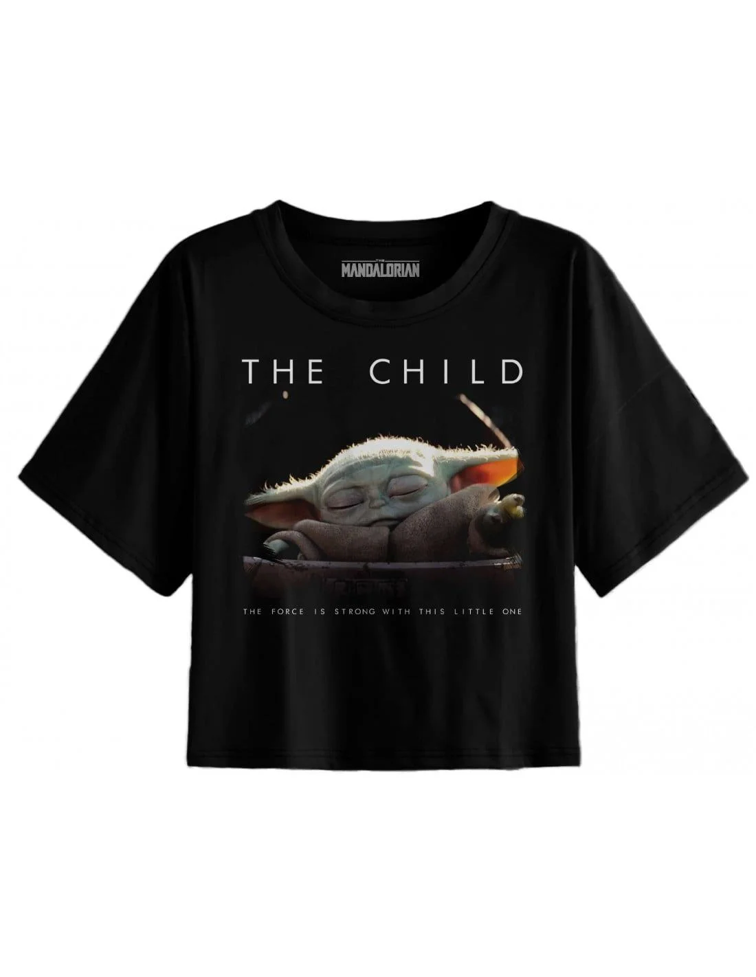 The Mandalorian - Black Women's T-shirt The Child Logo "The Force is Strong with this Little One" - L