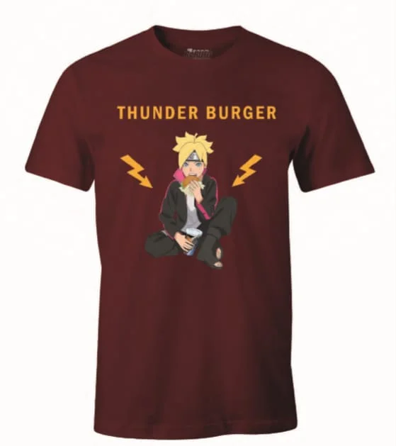 Boruto - Thunder Burger Logo Burgundy T-Shirt - M