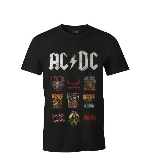 ACDC - Black Men's T-shirt Patchwork Logo - M