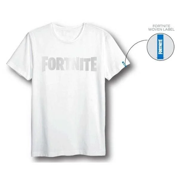 Fortnite - Wit op Wit Logo T-Shirt - L