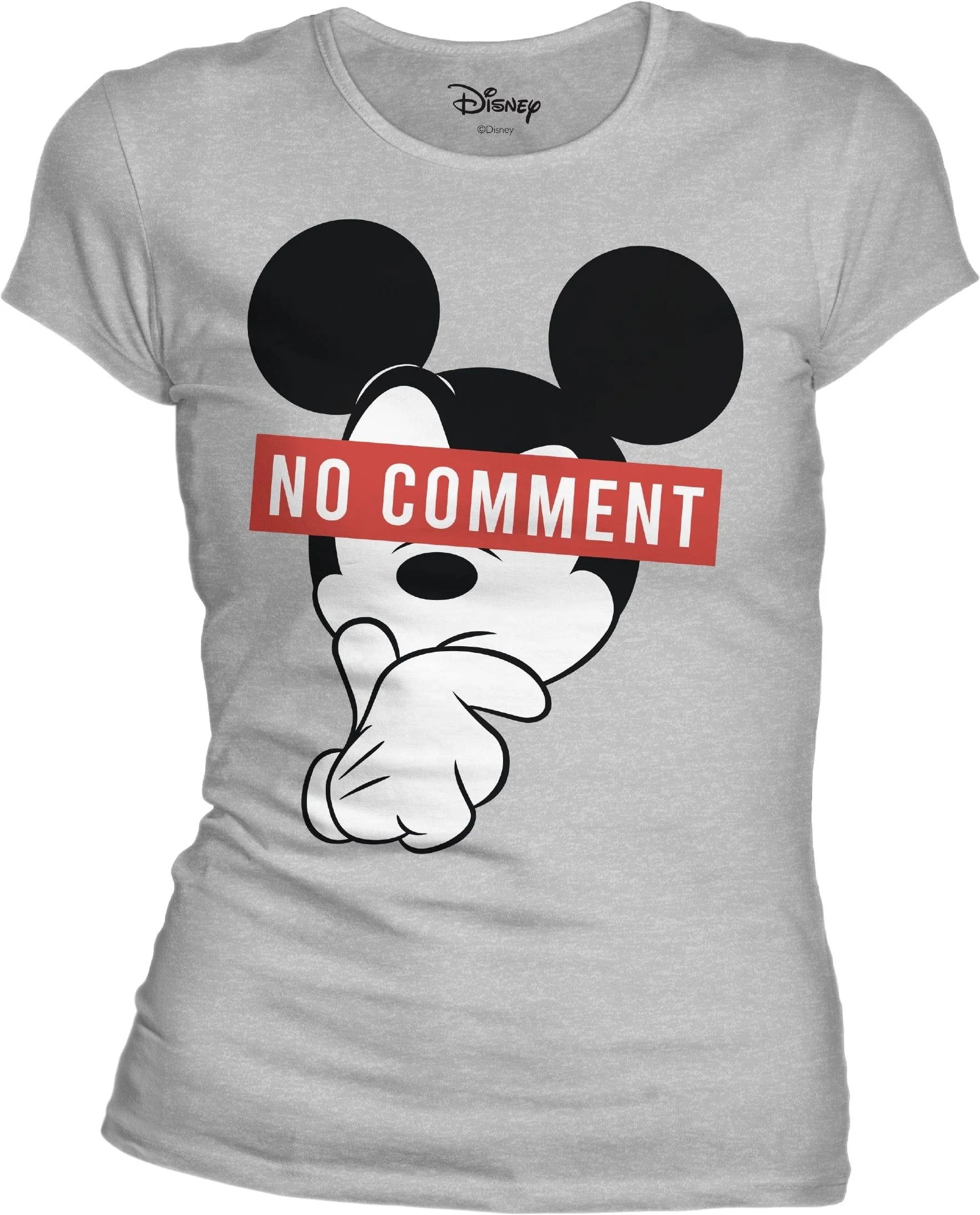 Disney - Mickey No Comment Grey Women T-Shirt L