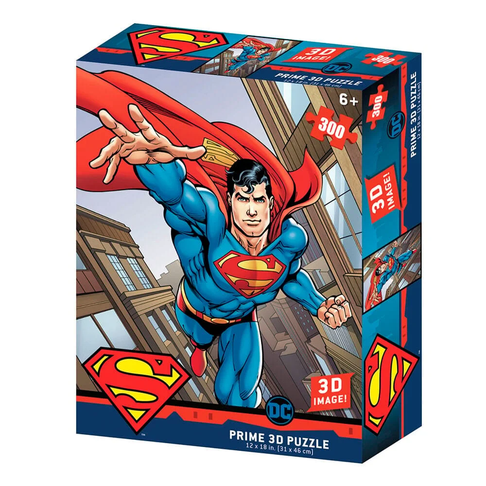 DC Comics - Vliegende Superman Puzzel 300 stk 46x31 cm - met 3D lenticulair effect