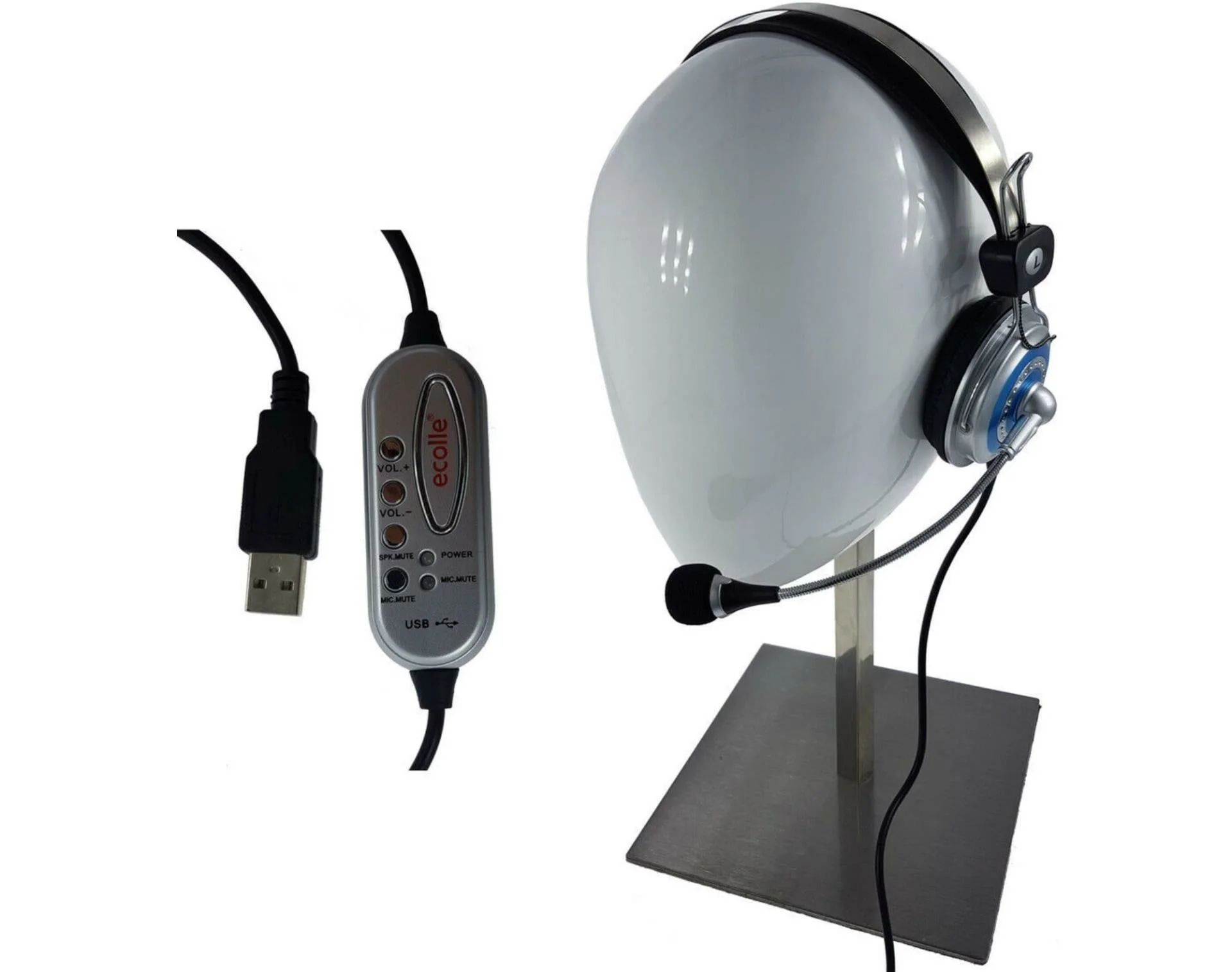 Ecolle - Bedrade stereo USB-headset voor callcenters