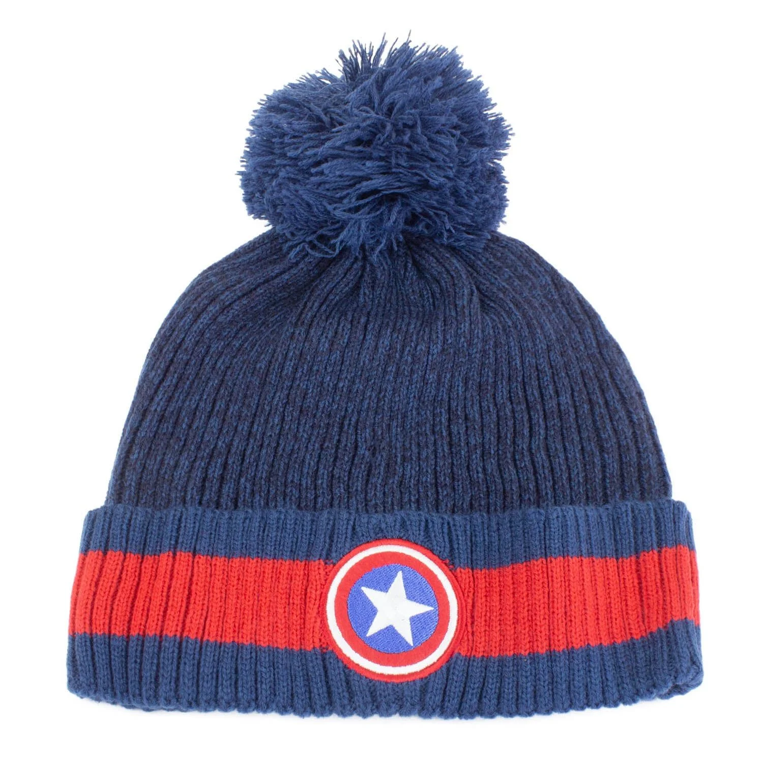 Marvel - Captain America Logo Blauw en Rood Pomponmuts