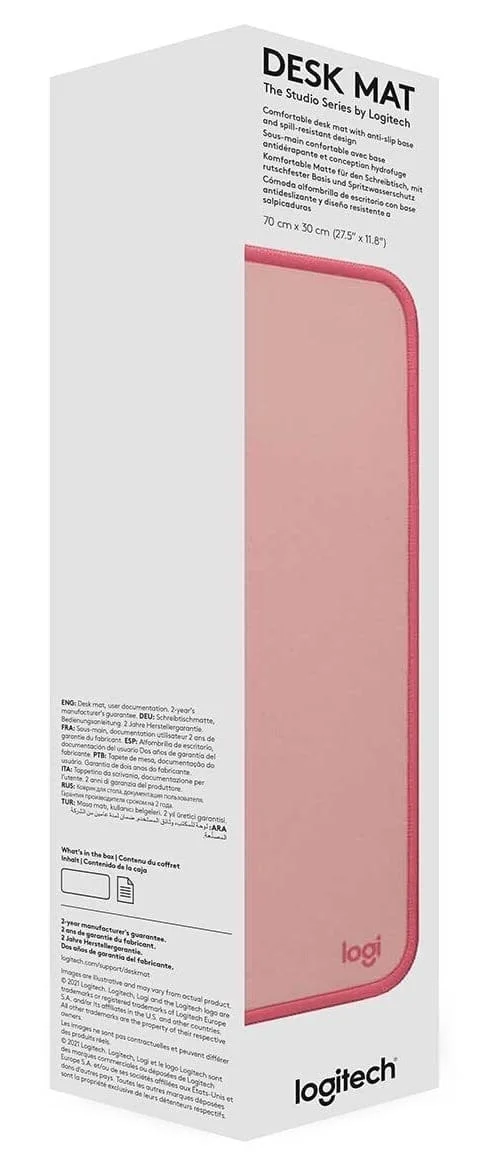 Logitech Studio Series Muismat - Donkere Roos 30x70cm