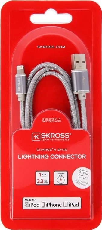 SKROSS - Charge'n Sync Lightning Connector Steel Line