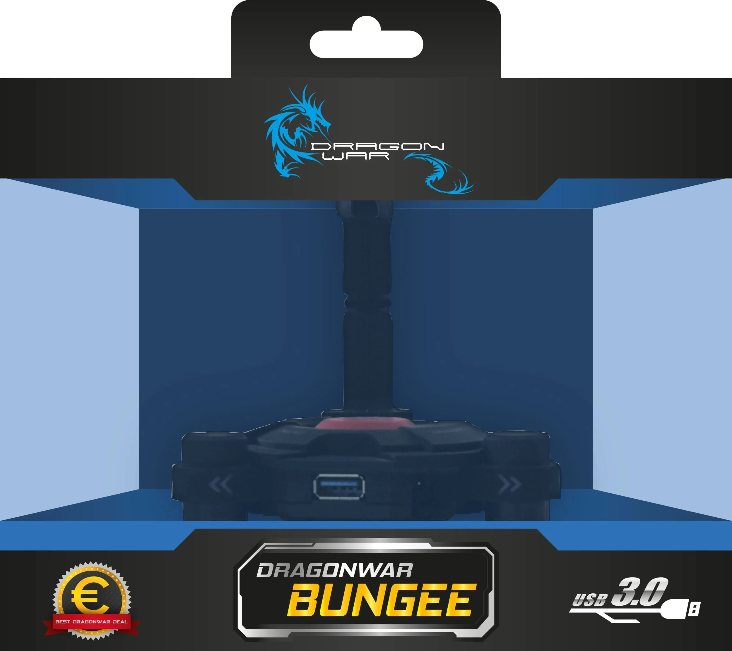 Dragonwar Bungee + USB Hub 3.0 - 4 USB 3.0 Poorten - Multidirectionele en flexibele kabelgoot met LED verlichting - Driehoekige siliconen sokkel - Kabel van 1,5m