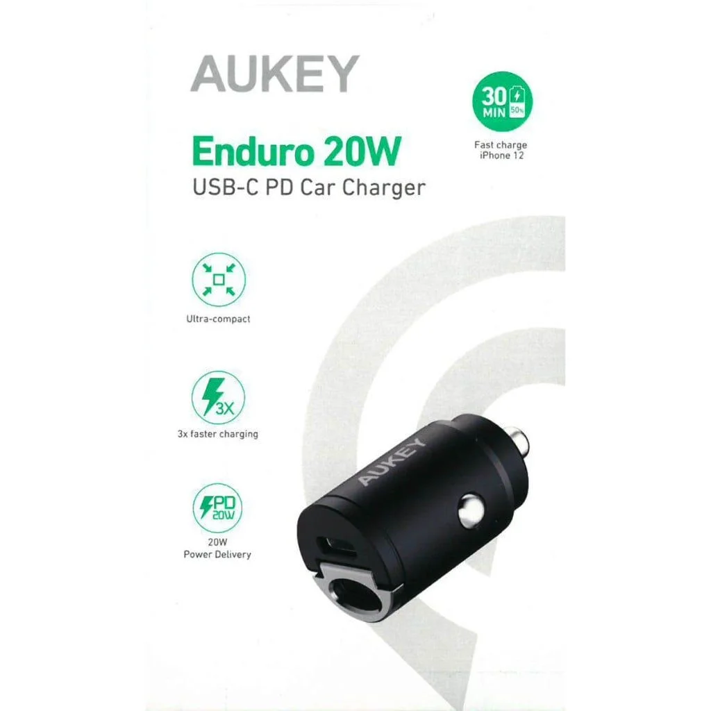 Aukey - CC-A2 Enduro Series 20W PD USB-C Autolader