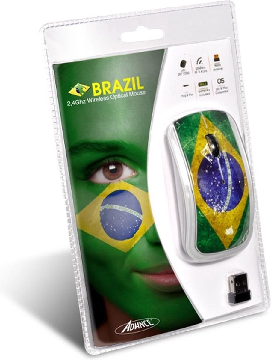 Advance Arty Pop Wireless Optical Mouse 1000 DPI Brazil