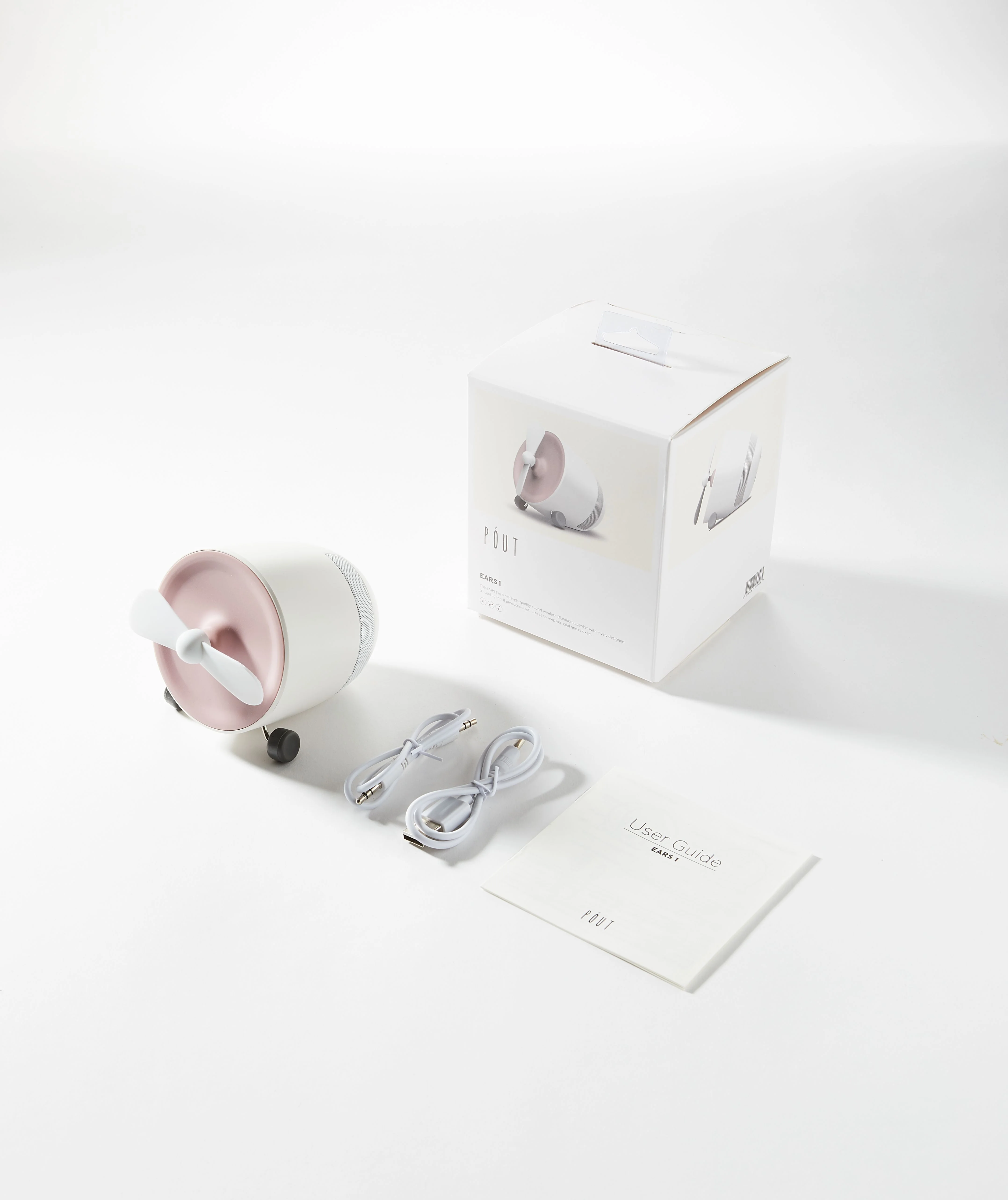 POUT - EARS1 - Draagbare Bluetooth Luidspreker met Miniventilator - Roze