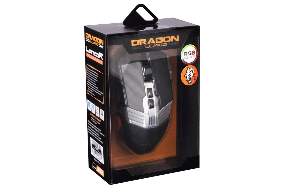 Dragonwar G22 7000DPI ergonomische en aanpasbare RGB Gaming Muis met 7 knoppen - Zwart