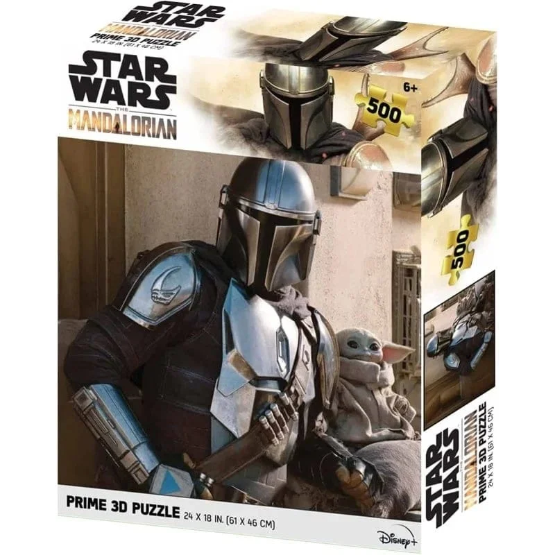 Star Wars: The Mandalorian - Grogu en Mando Lensvormige Puzzel 500 stk 61x46 cm